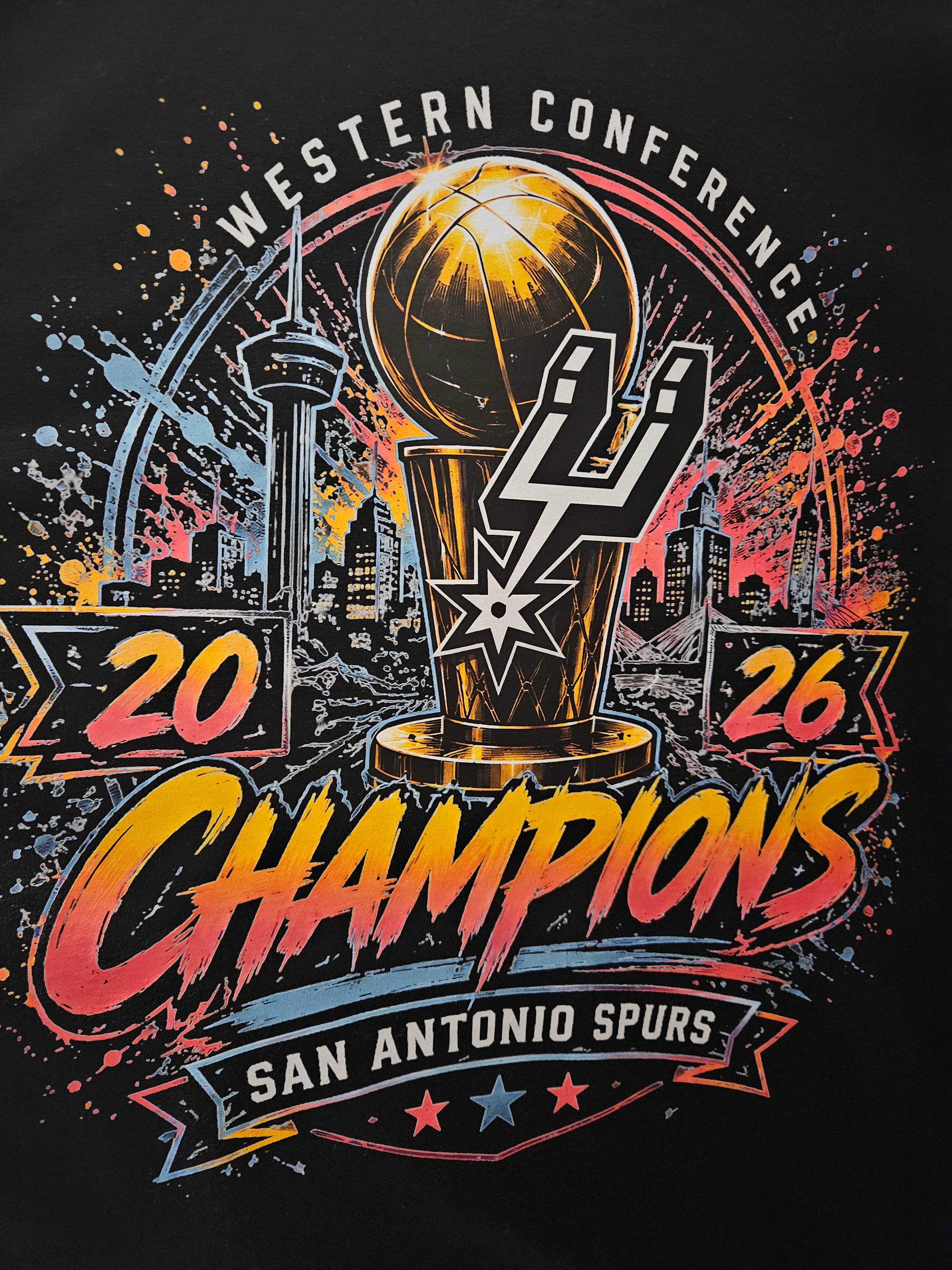 Custom San Antonio Spurs 2026 Western Conference Champions tee