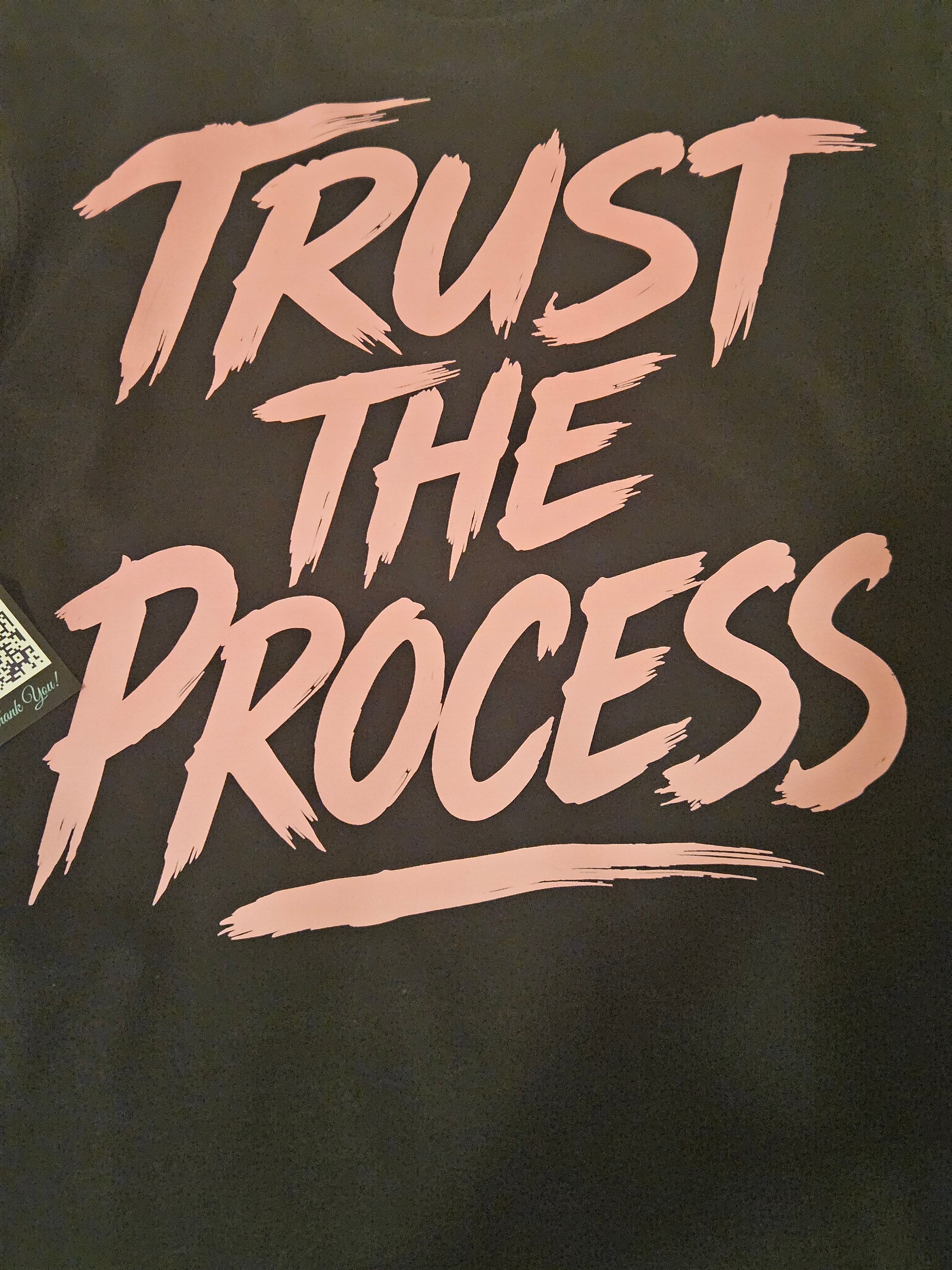 Custom Trust The Process tee in pink